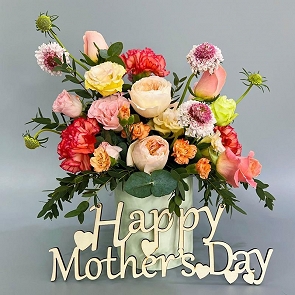 MD0123 茱莉亞玫瑰 康乃馨、桔梗